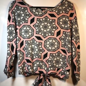 Buffalo David Bitton rayon geometric long sleeve M